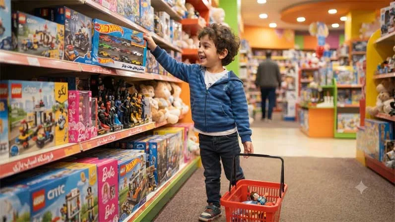 boy is choosing toy