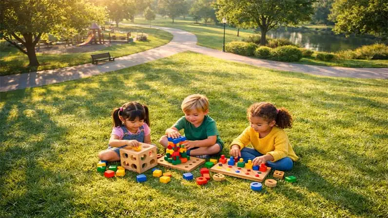 Kids are playing at park