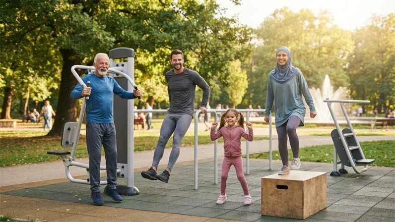 Family at sport